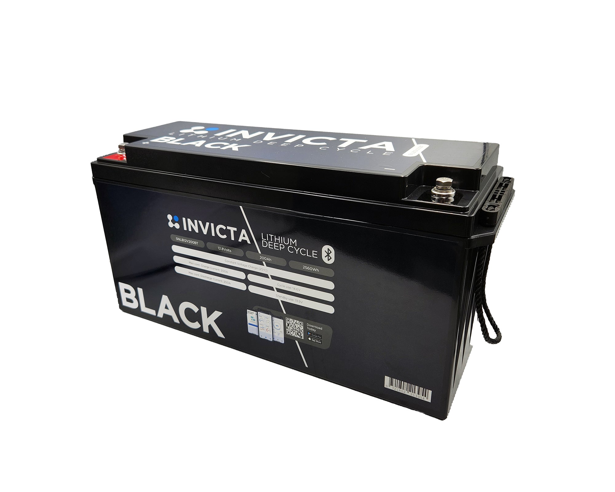 Invicta Black 12V200Ah Battery with Bluetooth