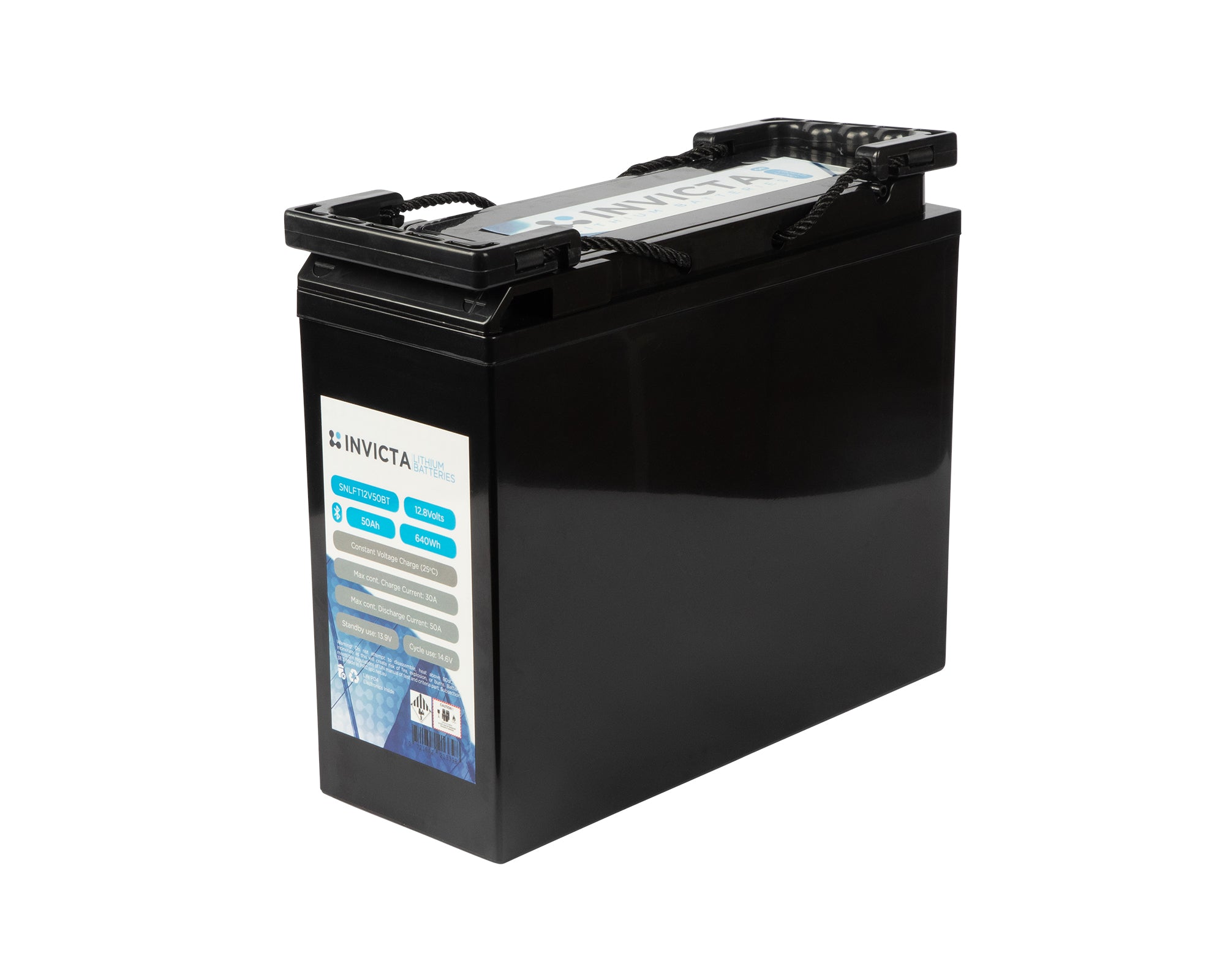 Invicta Lithium Front Terminal 12V 50AH Battery with Bluetooth