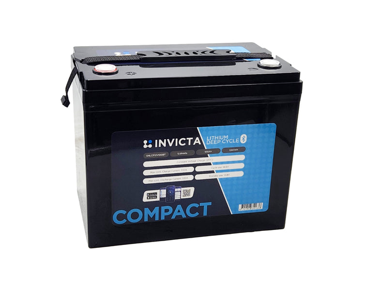 Invicta 12V 100Ah Compact Lithium Battery w/Bluetooth