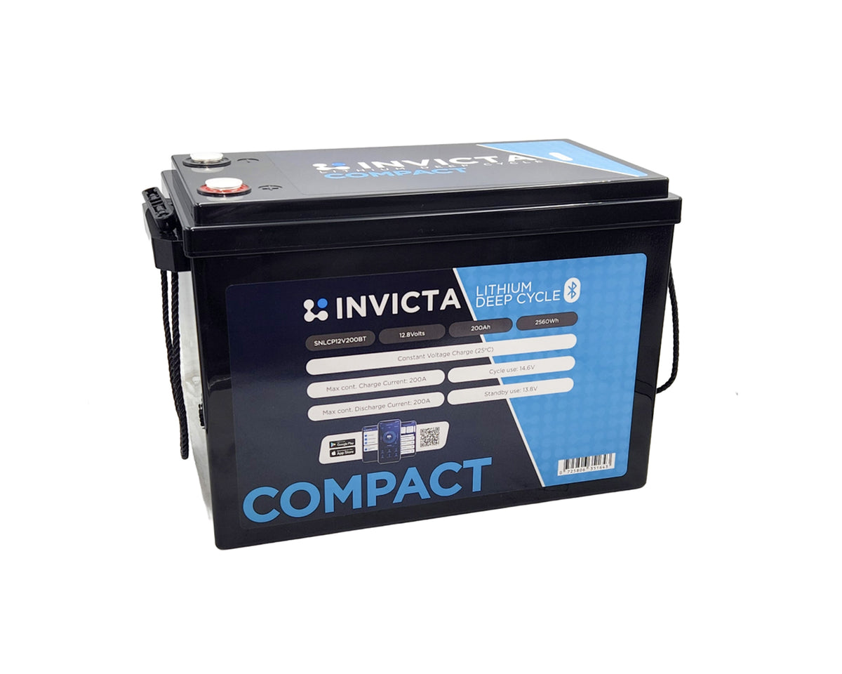 Invicta 12V 200Ah Compact Lithium Battery w/Bluetooth