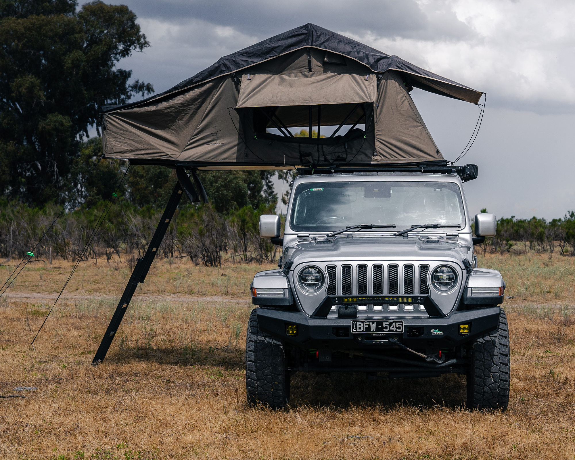 Cross_1200_Soft_Shell_Rooftop_Tent_-_Front_View_Open_-_IRONMAN_4X4