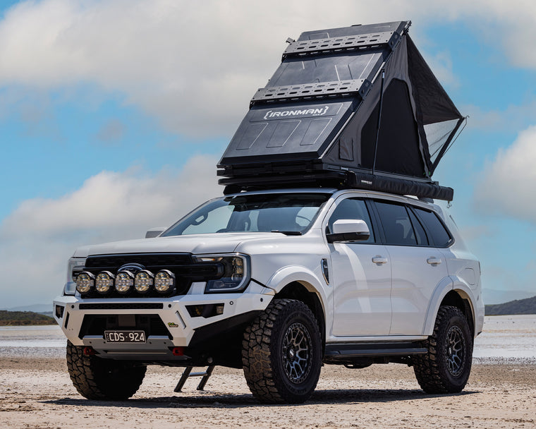 n_1200_Lightweight_Hardshell_Rooftop_Tent_-_Front_45 with Storage Plates