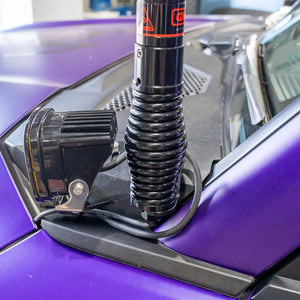 Pirate Camp Co. Bonnet Antenna Bracket with Ditch Light Mount - Passenger Side