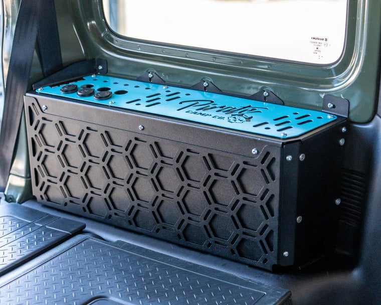 Pirate Camp Co. Cargo Bay Auxiliary Battery Mount With Power Panel - Brisk Blue