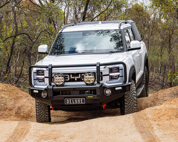 ironman 4x4 aluminium deluxe bull bar for byd shark 6 - driving on undulating 4x4 track
