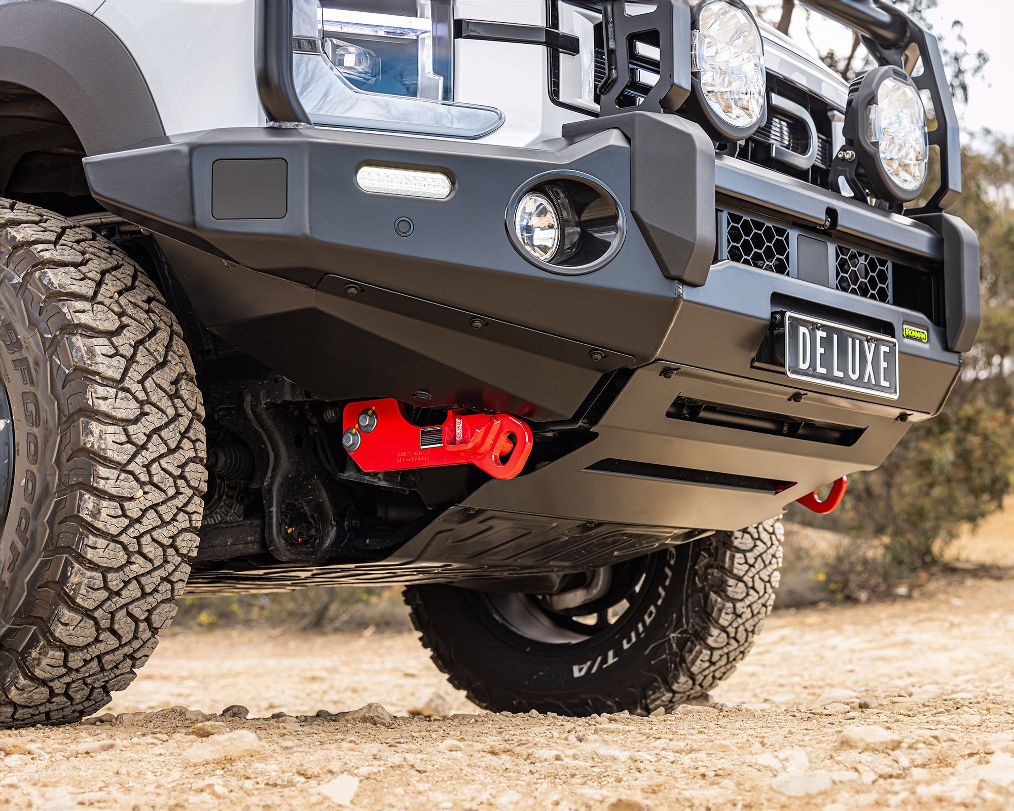 ironman 4x4 aluminium deluxe bull bar for byd shark 6 - rated recovery points closeup